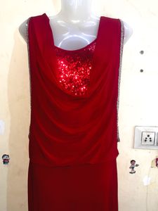 Elegant Red Party Gown