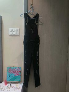 Black Denim Dungrees