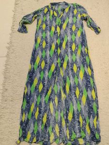 Colorful Diamond Print Maxi Kurta With Front Slit