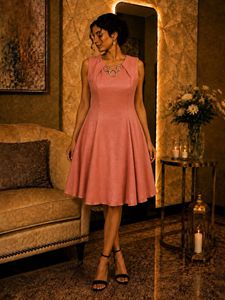 Elegant Rose Pink Party Dress