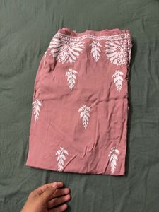 chikankari pink kurti short