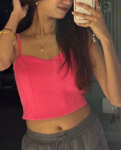 pink crop top