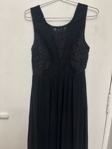 Black Crochet Gown