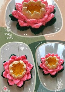 Handmade Crochet Lotus asan for pooja