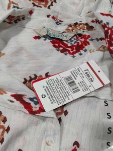 Ethnic Print Kurta blue and white comb
