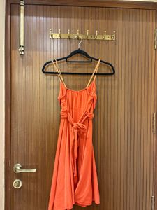 Orange Spaghetti Strap Maxi Dress