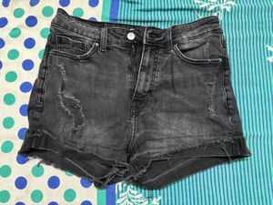 Denim High-Waisted Shorts