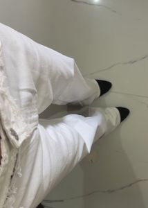 Bershka Ripped White Wide Leg Jeans