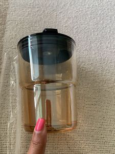 Stylish Glass Tumbler with Leather Sleeve