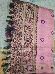 Pink Bandhani Silk Saree