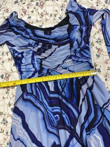 Blue Patterned Mini Dress(XS)