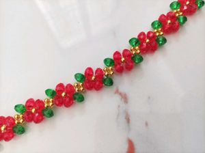 Charming Red &amp; Green Beaded Bracelet