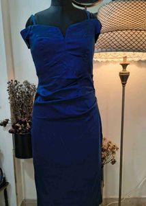 Elegant Royal Blue Ruched Dress