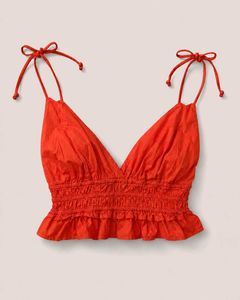 Bright Orange Smocked Top