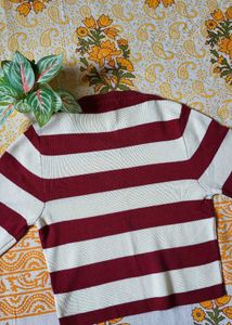 Retro Striped Polo Shirt