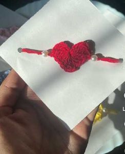Handmade Heart Rakhi of 4 peace