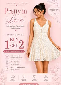 🔥BUY 1 GET 2 FREE🔥 Forever 21 Floral Lace Dress