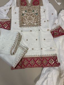 white Embroidered Kurta Set