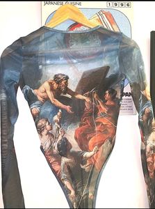 Renaissance Print Sheer Bodysuit