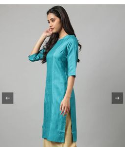 Teal Embellished Kurta