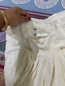 Cream Cotton patiala Pants