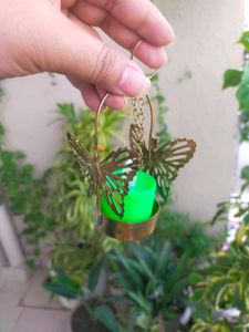 Golden Butterfly Tealight Holder Hanging