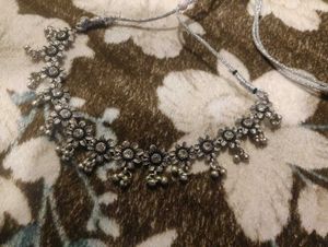 Silver Tone Floral Necklace