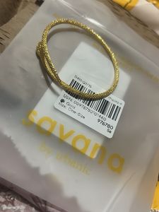 Gold-Tone snake Print Bangle