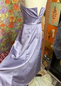 Elegant Strapless Lavender Midi Dress
