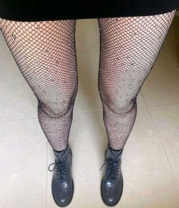 Rhinestone Black fishnet Stocking