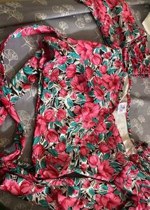 Floral V-Neck Midi Dress