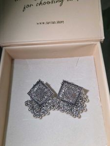 Boho Silver Oxidized Earrings