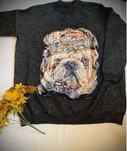 Oversized CUTE DOG PATCH SWEATER