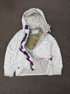 Cream Hooded Utility Jacket