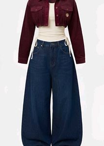 Y2K Dark blue wide leg jeans🗝