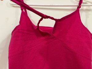 Y2K Hot Pink Tie-Front Cami Top