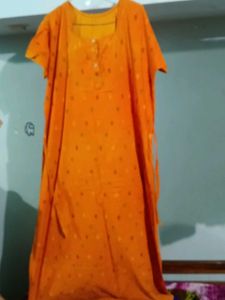 Orange Printed nighty