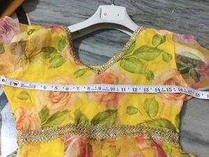 Beautiful Yellow Floral kurti with shrara and dupp