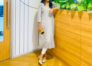 Embroidered Kurti - Silver