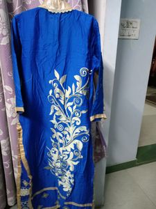 Royal Blue Embroidery Kurti