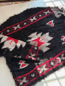 Cozy Aztec Print Fuzzy Sweater