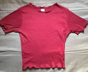 FREE SHIPPING - Burgundy Ribbed Crop Top