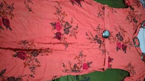 Peach Floral Print Kurta