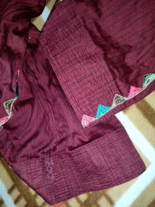 Maroon Embroidered Salwar Suit