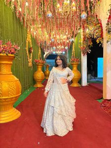 lehenga silver color
