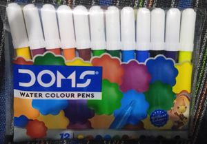 🆕 DOMS 12 Shades Watercolour Sketch Pen Set | Unique Push Resistant Tip With Bright & Intense Colors | Non-Toxic & Safe For Kids | Colourful Sketching, Doodling & Mandala Art | Pack of 1