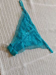 adore me Teal Lace Thong Panty