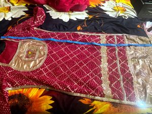 Elegant maroon Bandhani Kurta Set