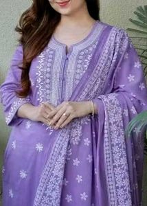 3 piece Elegant Lavender Kurta Set