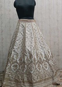 Elegant Cream &amp; Gold Embroidered only Lehenga Skir